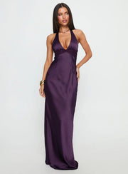 Satin Halter Maxi Dress