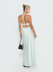 Satin Halter Maxi Dress